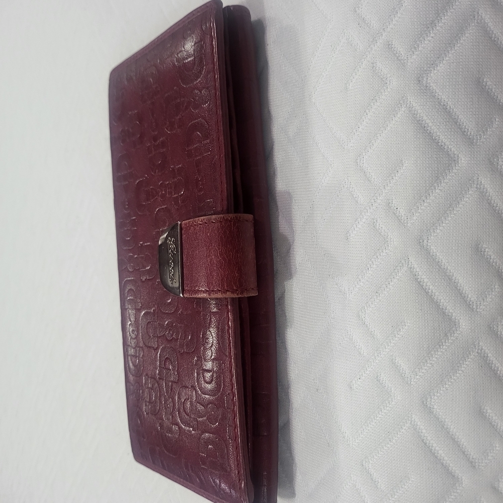 GUCCI DEBOSSED HORSE BIT BIFOLD WALLET LONG BURGANDY LEATHER w/COA. - Picture 12 of 12